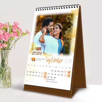 2026 Personalized Desktop Calendar | Table top Photo Calendar | 6 x 4 Inches Vertical Design 01 11