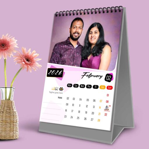 2026 Personalized Desktop Calendar | Table top Photo Calendar | 9 x 6 Inches Vertical Design 01 - Image 4