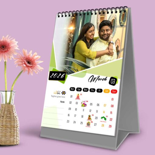 2026 Personalized Desktop Calendar | Table top Photo Calendar | 9 x 6 Inches Vertical Design 01 - Image 5