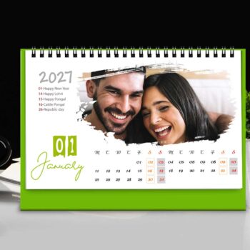Alternative view of 2027 Personalized Desktop Calendar | Table top Photo Calendar | 6 x 4 Inches Horizontal Design 01
