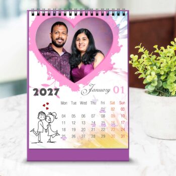 Alternative view of 2027 Personalized Desktop Calendar |Table top Photo Calendar | 7 x 5 Inches Vertical Design 01