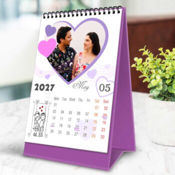 2027 Personalized Desktop Calendar |Table top Photo Calendar | 7 x 5 Inches Vertical Design 01 - Image 7
