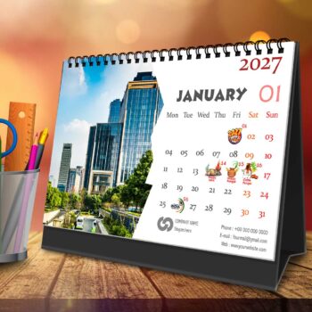 2027 Personalized Desktop Calendar | Table top Photo Calendar | 9 x 6 Inches Horizontal Design 11
