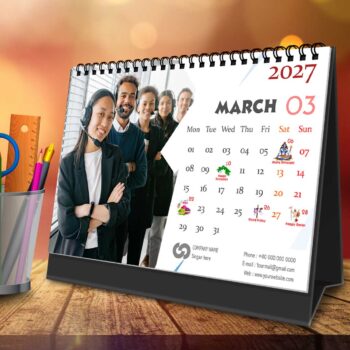 2027 Personalized Desktop Calendar | Table top Photo Calendar | 9 x 6 Inches Horizontal Design 11 - Image 5