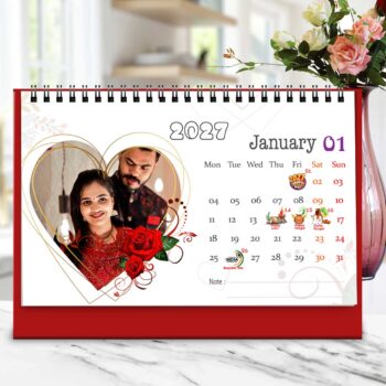 Alternative view of 2027 Personalized Desktop Calendar | Table top Photo Calendar | 9 x 6 Inches Horizontal Design 12