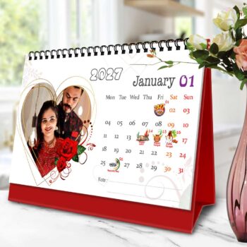 2027 Personalized Desktop Calendar | Table top Photo Calendar | 9 x 6 Inches Horizontal Design 12
