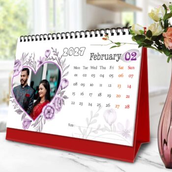 2027 Personalized Desktop Calendar | Table top Photo Calendar | 9 x 6 Inches Horizontal Design 12 - Image 4