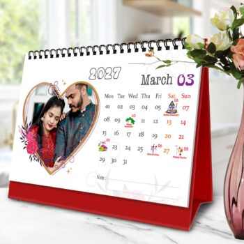 2027 Personalized Desktop Calendar | Table top Photo Calendar | 9 x 6 Inches Horizontal Design 12 - Image 5