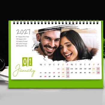 Alternative view of 2027 Personalized Desktop Calendar | Table top Photo Calendar | 6 x 4 Inches Horizontal Design 01