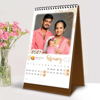 2027 Personalized Desktop Calendar | Table top Photo Calendar | 6 x 4 Inches Vertical Design 01 - Image 4