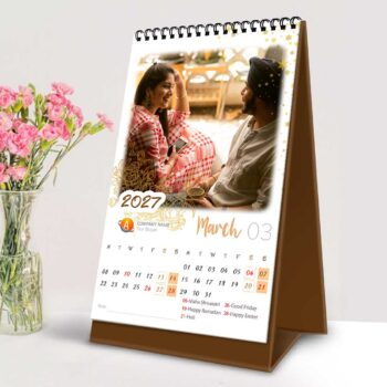2027 Personalized Desktop Calendar | Table top Photo Calendar | 6 x 4 Inches Vertical Design 01 - Image 5