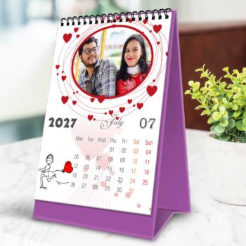 2027 Personalized Desktop Calendar |Table top Photo Calendar | 7 x 5 Inches Vertical Design 01 - Image 9