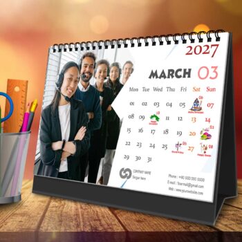 2027 Personalized Desktop Calendar | Table top Photo Calendar | 9 x 6 Inches Horizontal Design 11 - Image 5
