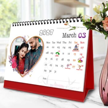 2027 Personalized Desktop Calendar | Table top Photo Calendar | 9 x 6 Inches Horizontal Design 12 - Image 5