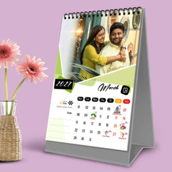 2027 Personalized Desktop Calendar | Table top Photo Calendar | 9 x 6 Inches Vertical Design 01 - Image 5