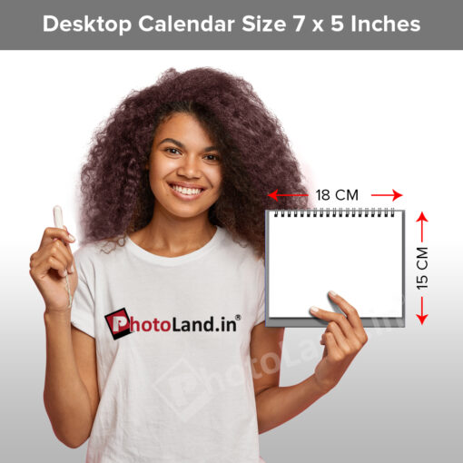 2024 Personalized Desktop Calendar |Table top Photo Calendar | 7 x 5 Inches Horizontal Design 01 2