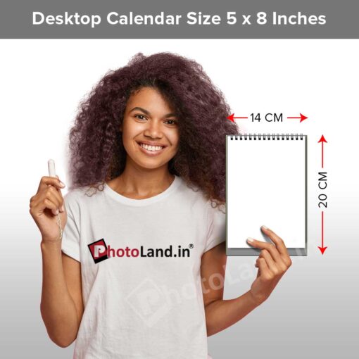 2024 Personalized Desktop Calendar |Table top Photo Calendar | 7 x 5 Inches Vertical Design 01 2