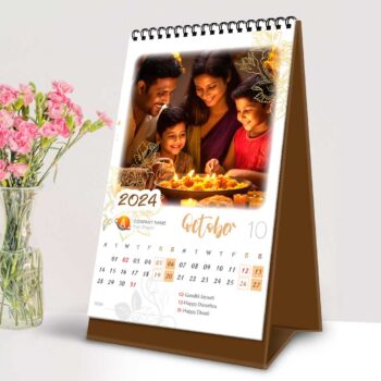 2024 Personalized Desktop Calendar | Table top Photo Calendar | 6 x 4 Inches Vertical Design 01 26