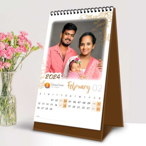 2024 Personalized Desktop Calendar | Table top Photo Calendar | 6 x 4 Inches Vertical Design 01 4