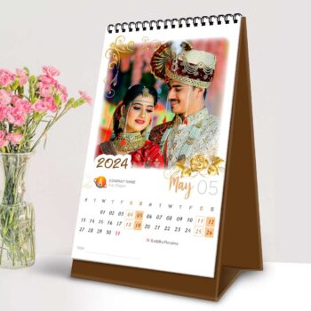 2024 Personalized Desktop Calendar | Table top Photo Calendar | 6 x 4 Inches Vertical Design 01 21