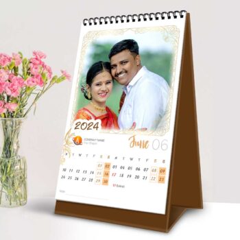 2024 Personalized Desktop Calendar | Table top Photo Calendar | 6 x 4 Inches Vertical Design 01 22
