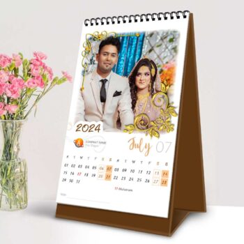 2024 Personalized Desktop Calendar | Table top Photo Calendar | 6 x 4 Inches Vertical Design 01 23