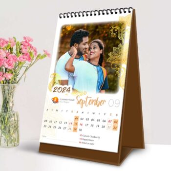 2024 Personalized Desktop Calendar | Table top Photo Calendar | 6 x 4 Inches Vertical Design 01 25