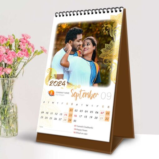 2024 Personalized Desktop Calendar | Table top Photo Calendar | 6 x 4 Inches Vertical Design 01 11