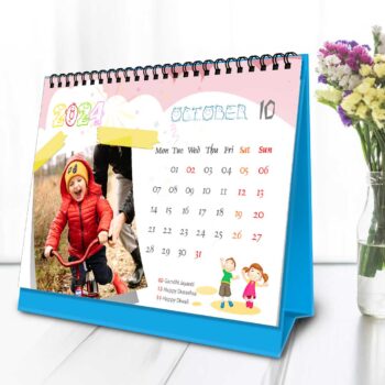 2024 Personalized Desktop Calendar |Table top Photo Calendar | 7 x 5 Inches Horizontal Design 01 26