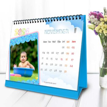 2024 Personalized Desktop Calendar |Table top Photo Calendar | 7 x 5 Inches Horizontal Design 01 27