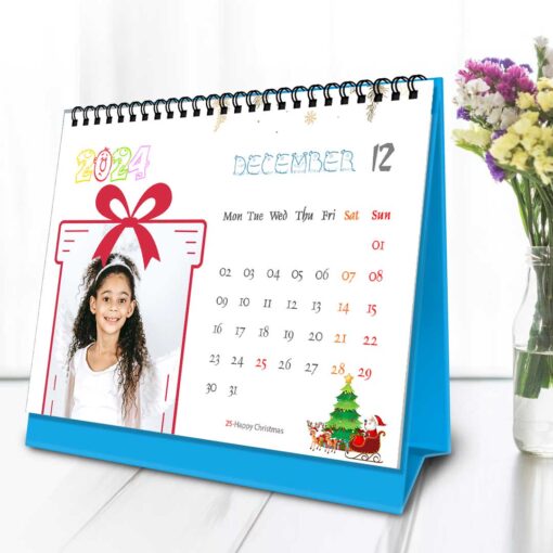 2024 Personalized Desktop Calendar |Table top Photo Calendar | 7 x 5 Inches Horizontal Design 01 14