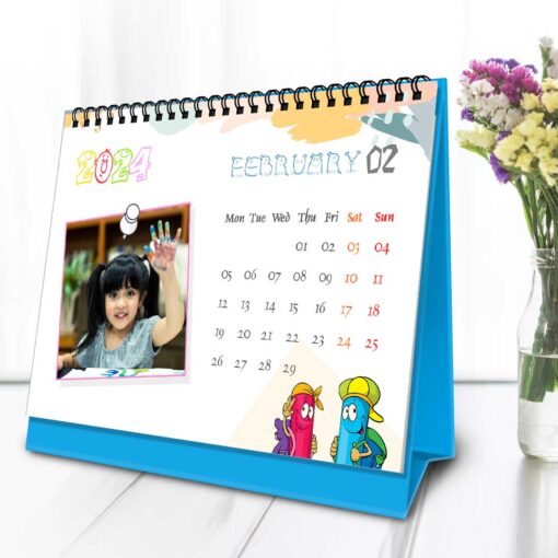 2024 Personalized Desktop Calendar |Table top Photo Calendar | 7 x 5 Inches Horizontal Design 01 4