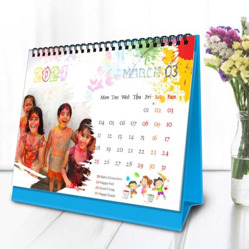 2024 Personalized Desktop Calendar |Table top Photo Calendar | 7 x 5 Inches Horizontal Design 01 5