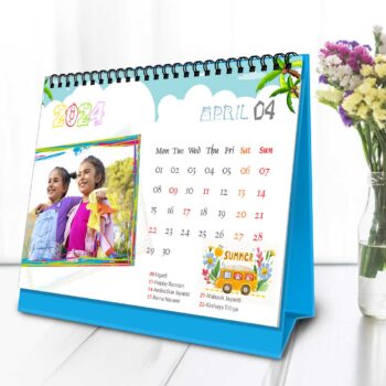 2024 Personalized Desktop Calendar |Table top Photo Calendar | 7 x 5 Inches Horizontal Design 01 20