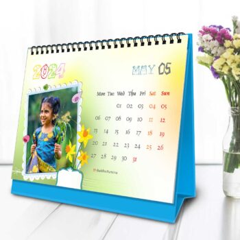 2024 Personalized Desktop Calendar |Table top Photo Calendar | 7 x 5 Inches Horizontal Design 01 21