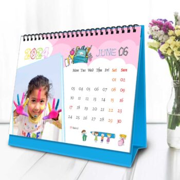 2024 Personalized Desktop Calendar |Table top Photo Calendar | 7 x 5 Inches Horizontal Design 01 22
