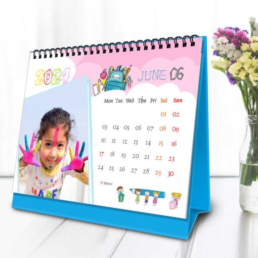 2024 Personalized Desktop Calendar |Table top Photo Calendar | 7 x 5 Inches Horizontal Design 01 8