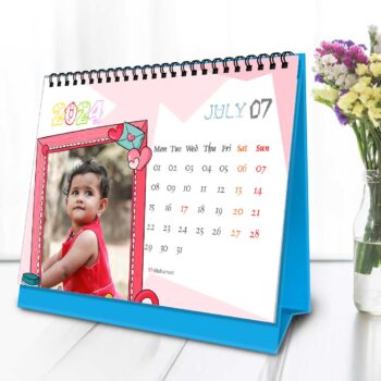 2024 Personalized Desktop Calendar |Table top Photo Calendar | 7 x 5 Inches Horizontal Design 01 23