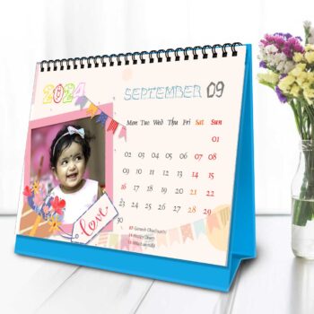 2024 Personalized Desktop Calendar |Table top Photo Calendar | 7 x 5 Inches Horizontal Design 01 25