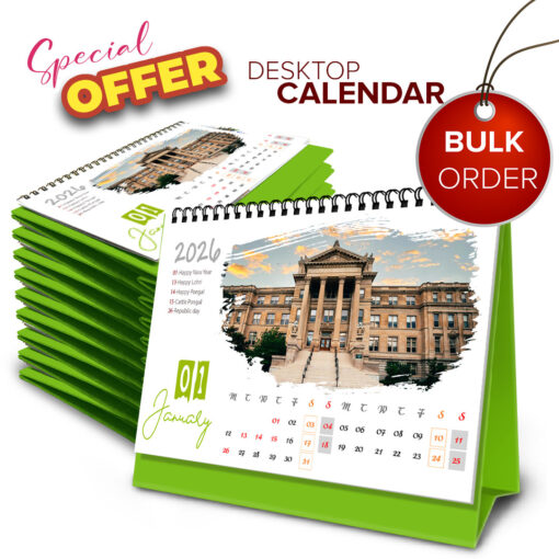 2026 Personalized Desktop Calendar | Table top Photo Calendar | 6 x 4 Inches Horizontal Bulk order - Design 01