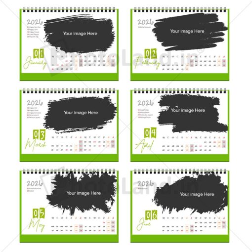 2026 Personalized Desktop Calendar | Table top Photo Calendar | 6 x 4 Inches Horizontal Bulk order - Design 01 - Image 2