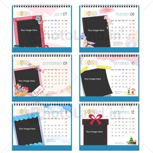 2026 Personalized Desktop Calendar | Table top Photo Calendar | 7 x 5 Inches Horizontal | Bulk order Design 01 - Image 3