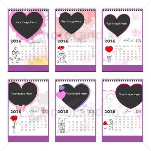 2026 Personalized Desktop Calendar |Table top Photo Calendar | 7 x 5 Inches Vertical | Bulk order Design 01 - Image 2