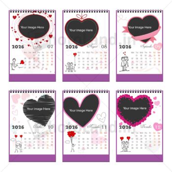 2026 Personalized Desktop Calendar |Table top Photo Calendar | 7 x 5 Inches Vertical | Bulk order Design 01 2