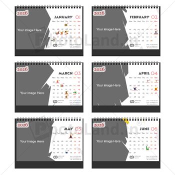 Alternative view of 2026 Personalized Desktop Calendar | Table top Photo Calendar | 9 x 6 Inches Horizontal | Bulk order Design 11