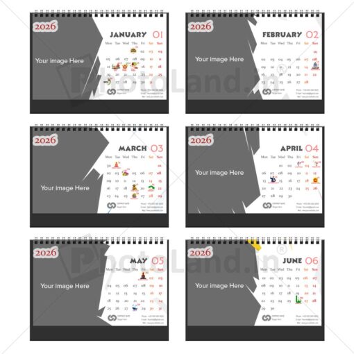 2026 Personalized Desktop Calendar | Table top Photo Calendar | 9 x 6 Inches Horizontal | Bulk order Design 11 - Image 2