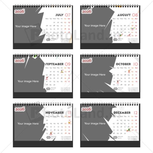 2026 Personalized Desktop Calendar | Table top Photo Calendar | 9 x 6 Inches Horizontal | Bulk order Design 11 - Image 3