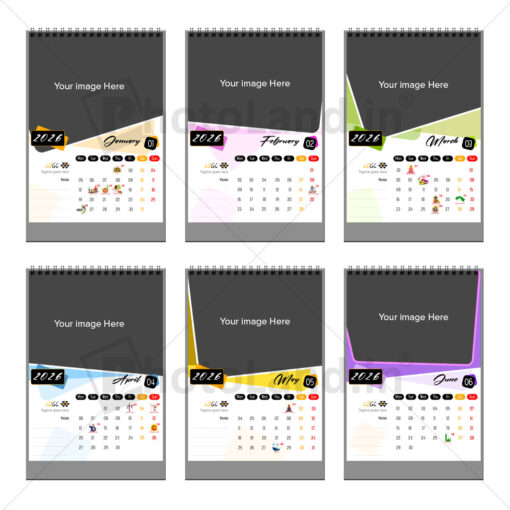 2026 Personalized Desktop Calendar | Table top Photo Calendar | 9 x 6 Inches Vertical | Bulk order Design 01 - Image 2