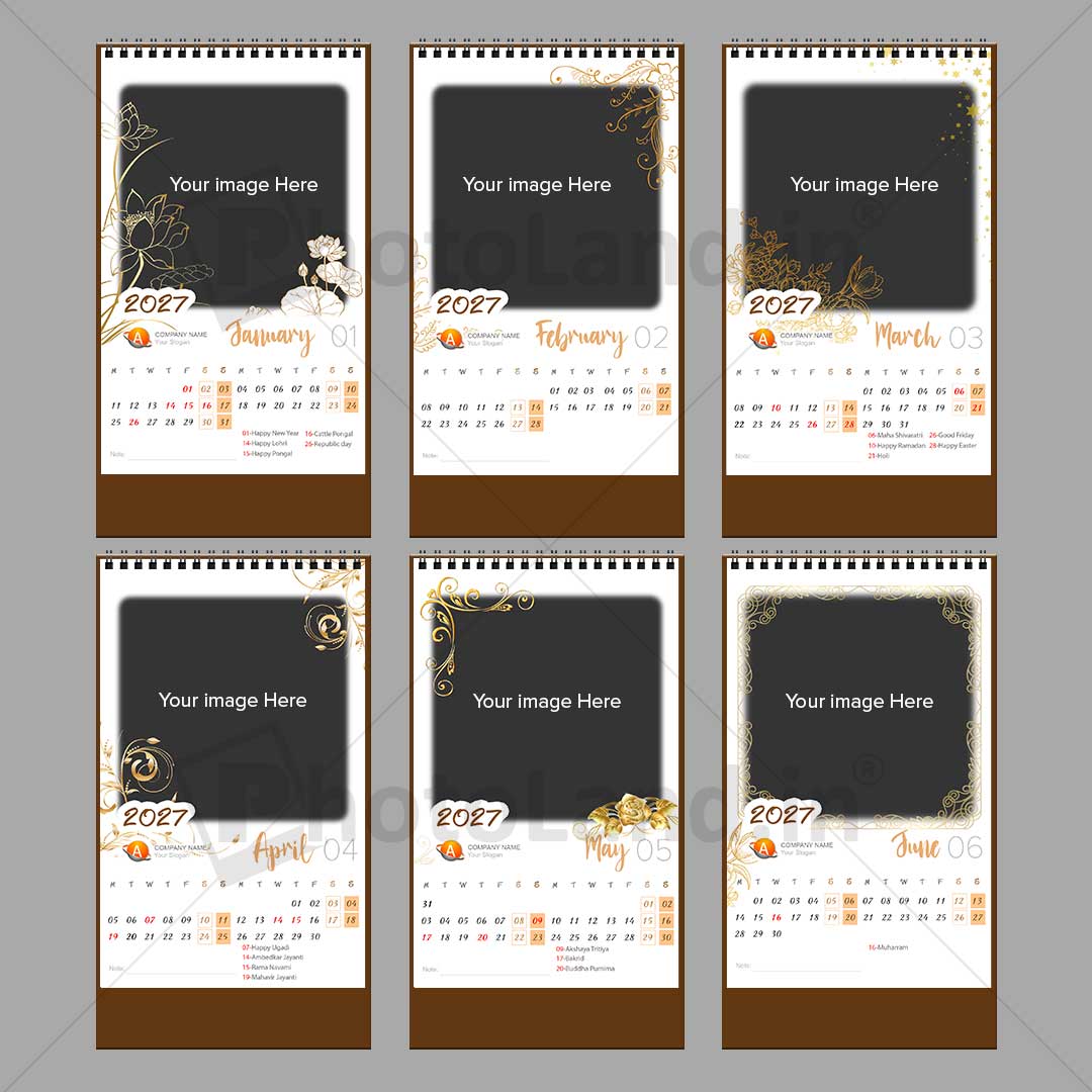 2027 Personalized Desktop Calendar | Table top Photo Calendar | 6 x 4 Inches Vertical | Bulk order Design 01 - Image 2