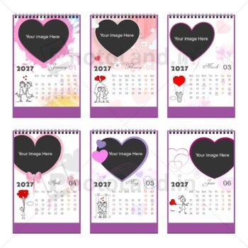 Alternative view of 2027 Personalized Desktop Calendar |Table top Photo Calendar | 7 x 5 Inches Vertical | Bulk order Design 01